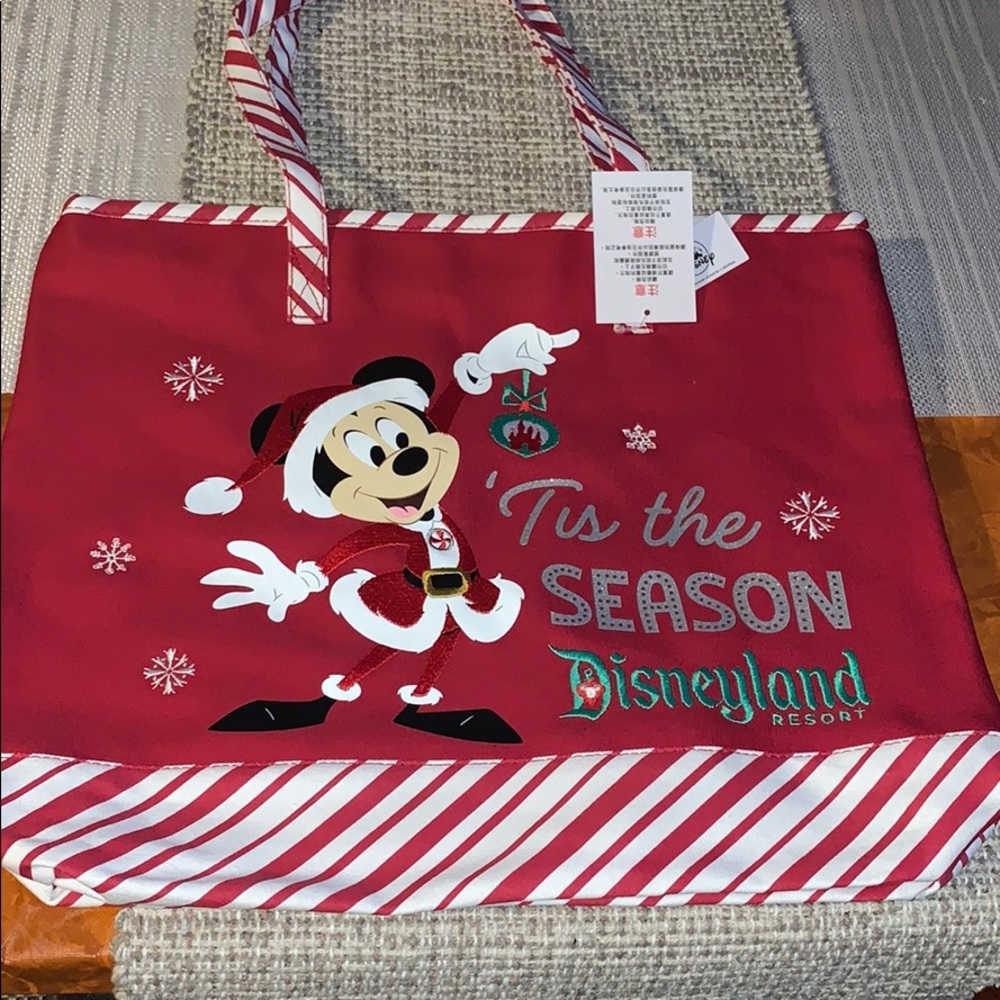 Disney  Holiday Mickey Christmas Canvas Tote Bag
